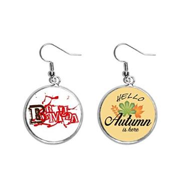 Imagem de Bermudas Mysterious Bloodstains, orelha, pendente, folha de outono, joia