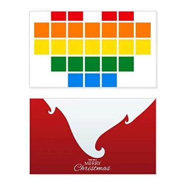 Imagem de Rainbow Gay Lésbica Pequena Caixa Coração LGBT Feriado Feliz Natal Cartão de Parabéns Mensagem de Natal