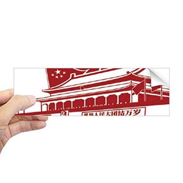 Imagem de DIYthinker Bandeira Tiananmen Emblema vermelho chinês retangular para-choque adesivo notebook janela decalque