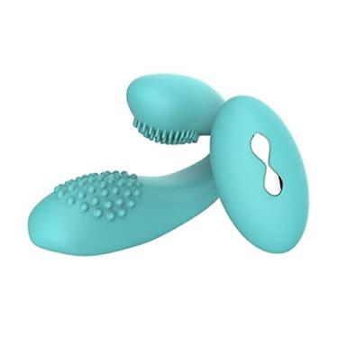 Imagem de Vibrador de Controle Remoto Sem Fio Ponto G Clitóris Estimulador Duplos Feminino 10 Velocidades Zatla Shop (Azul)