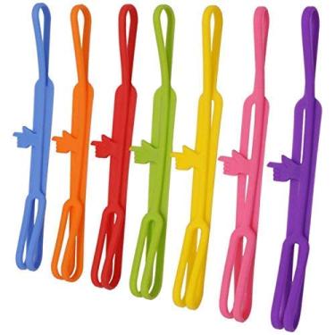 Imagem de TEKEFT Correia elástica para marcador de livro de ponta de dedo - cor aleatória-7 peças), 7 Color