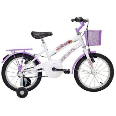 Imagem de Bicicleta Infantil Aro 16 Verden Breeze Branco E  - Lilás Com Rodinhas