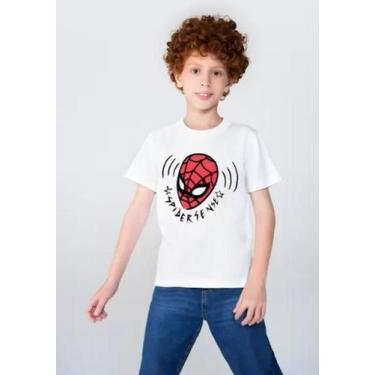 Imagem de Camiseta Infantil Off White Marvel Homem Aranha Hering Kids