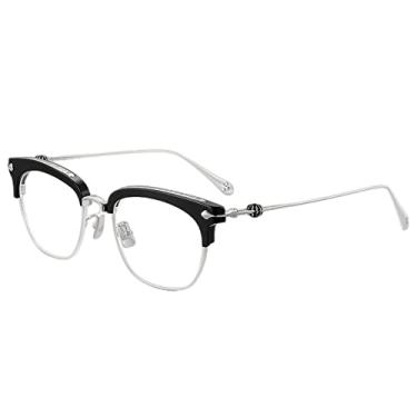 Imagem de Armação de óculos de titânio masculina Square EyewFrames Armações de óculos quadradas, tamanho único, preto, dourado