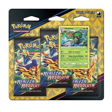 Imagem de Blister Triplo Pokemon Realeza Absoluta Rillaboom, Cor: Estampado - Copag