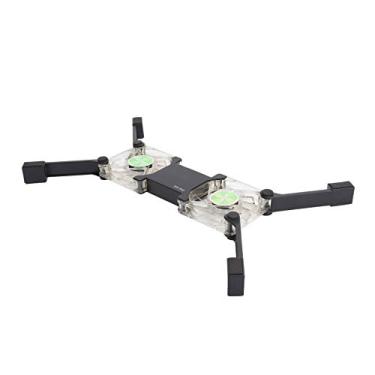 Imagem de Almofada de resfriamento portátil para laptop, com suporte antiderrapante, ventilador duplo de emissão de luz, suporte de dissipação de calor dobrável USB para notebook (preto)