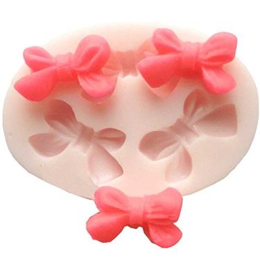 Imagem de Sugarcraft 3 buracos laços fitas de silicone molde de silicone para decoração de bolos fondant pasta de goma molde de chocolate doce