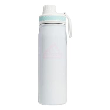 Imagem de adidas Garrafa de água de metal de 600 ml, aço inoxidável 18/8 isolada de parede dupla quente/fria, Branco/Orquídea Fusion Roxo/Semi Flash Aqua Blue, 20 Ounces