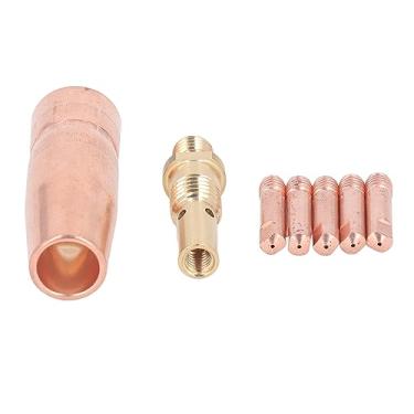 Imagem de Kit de Difusor de Bico de Gás, Peças de Reposição de Latão Acessórios para Pistola de Solda Resistência a Altas Temperaturas Tamanho Padrão para Tocha de Solda MIG