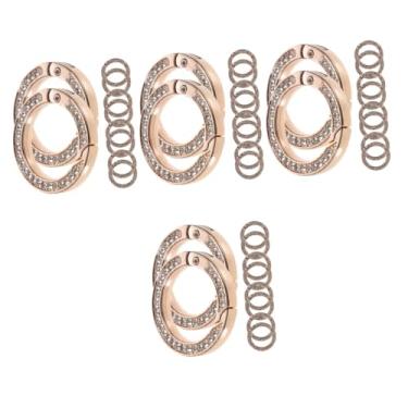 Imagem de COHEALI 40 Peças Chaveiro De Diamante Fivela De Conexão De Bolsa Anéis d Para Bolsa Fivela De Anel De Metal Anel De Fivela De Bolsa Fivelas De Fita De Strass Liga Bolsas Bolsa Carteira