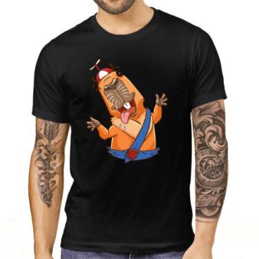 Imagem de Camiseta Adulto Preta Capybara Capivara Animal Zoológico - Retha Estil