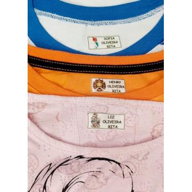 Imagem de Kit De Etiqueta Termocolante Personalizada Para Roupas, Bolsas, Tecidos, 70 Unidades, Tamanho 3,5x1,5cm