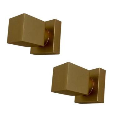 Imagem de Kit 2 Acabamento Quadrado Registro Dourado Fosco Metal Padrão Deca