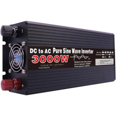 Imagem de Inversor de onda senoidal pura 1500W 12V 24V a 110V 220V Potência máxima do inversor 3000W Conversor DC para AC, inversor de energia para acampamento doméstico RV, 12v a 220v