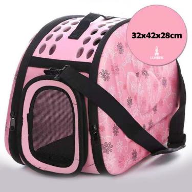 Imagem de Bolsa de Transporte Pet Lorben Cães e Gatos Desmontável Passeio Viagem Avião Rosa