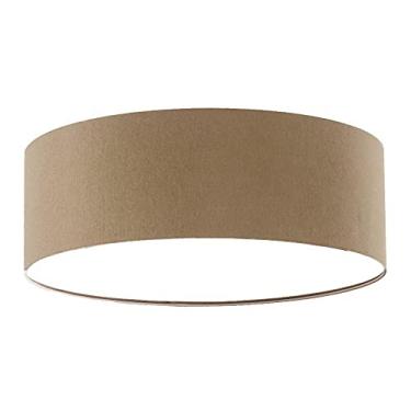 Imagem de Luminária Plafon Redondo Cúpula em Tecido 50x15 Cor:Cáqui5960
