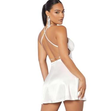 Imagem de Camisa Feminina Solid Backless Cami Dress (Color : White, Size : M)
