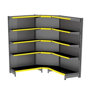 Imagem de Gondola Parede 170 Fit Ate 2 Metros 1 Canto Preto 15b Pe Ama