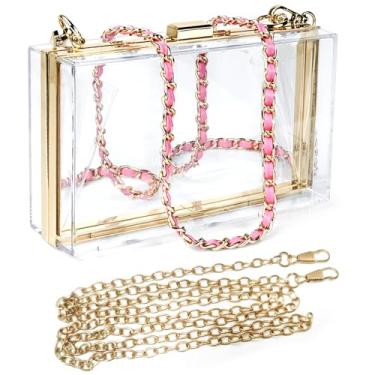 Imagem de ANLINKSHINE Bolsa feminina de acrílico, bolsa clutch de acrílico para noite, bolsa tiracolo para noite, bolsa de ombro, Transparente., 7.08 x 4.72 x 2.16 inches