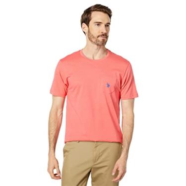 Imagem de U.S. Polo Assn. Camiseta masculina gola redonda com bolso (cor Grupo 2 de 2), Calypso Coral, M