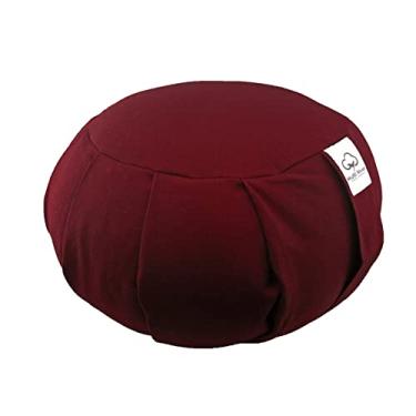 Imagem de Almofada de meditação de ioga, almofada de meditação Zabuton, almofada de ioga, assento de chão, capa de algodão orgânico com zíper, trigo sarraceno natural (【redondo】vinho)