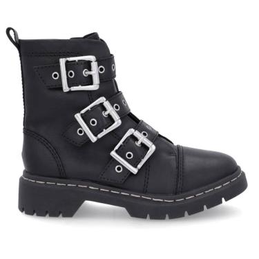 Imagem de Coturno Usaflex Feminino Em Couro Tratorado Fivelas AL1303