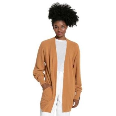 Imagem de Casaco alongado Biamar fio pluma sem fechamento com bolsos-Feminino