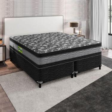 Imagem de Conjunto Double Face D33 158x198x60 Cinza Preto Floral Portobel Cinza Com Preto