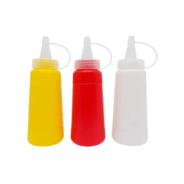 Imagem de Kit C/3 Bisnaga Plástica Catchup Mostarda E Maionese 200ml