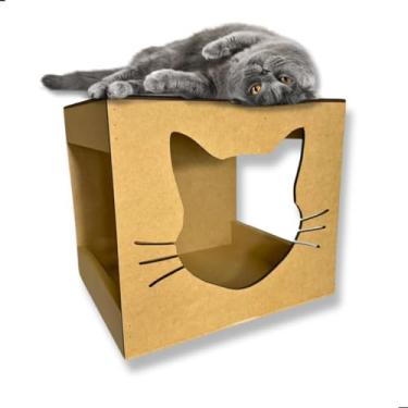 Imagem de Nicho Casa Para Gatos Caixa Box mdf 6mm 35x32 cm - Seguro e Resistente