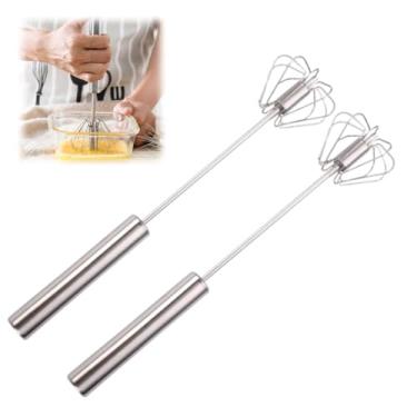 Imagem de Batedor semiautomático de aço inoxidável, novo batedor de fácil de usar 2024, batedores de pressão para cozinhar, batedor de mão mini para batedeira de /1683