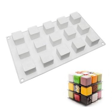 Imagem de Molde Silicone Cubo Sabonete Artesanal Resina Chocolate S29
