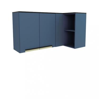 Imagem de Armário Aéreo Canto 2 Portas Manhattan Herval - Azul Orion
