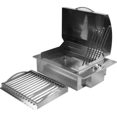 Imagem de Churrasqueira Elétrica Embutir Em Inox 304 Tampa Abafador