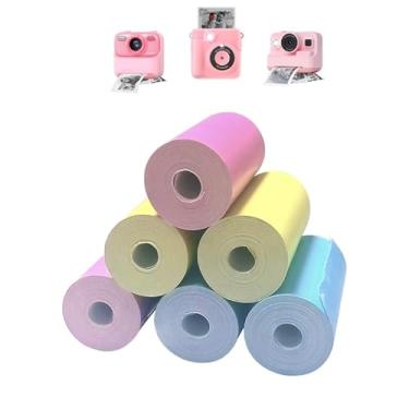Imagem de JOYTRIP Papel para câmera de impressão instantânea infantil, 6 rolos, papel para impressora, conjunto de papel de impressão térmica para a maioria das crianças (colra)