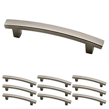 Imagem de Franklin Brass Pierce (Pacote com 10) Puxadores de armário 10 cm Orifício Central Heirloom Prata Cozinha Gaveta Puxadores Cômoda, Ferragens de Móveis P29615K-904-B