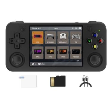Imagem de RG35XX H Console de videogame retro, tela IPS de 3,5 polegadas, Linux OS 64G, cartão TF com 5500 jogos clássicos, bateria integrada de 3300 mAH, compatível com WiFi 5G e Bluetooth 4.2 (preto)