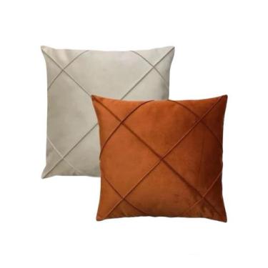 Imagem de Kit Com 02 Capas de Almofadas Decorativas em Suede Drapeada 45x45cm Sa