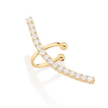 Imagem de Brinco banhado ouro 3x 24k 18k e 22k pressão femininos ear cuff cravej