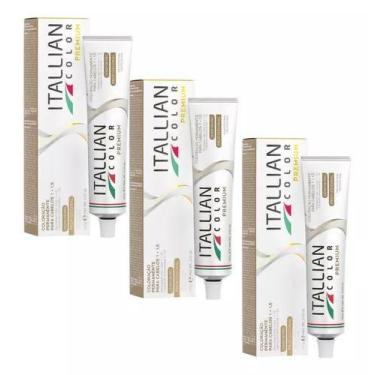 Imagem de Kit 3 Tintas de Cabelo Profissional 1.0 preto Itallian Color - Itallia
