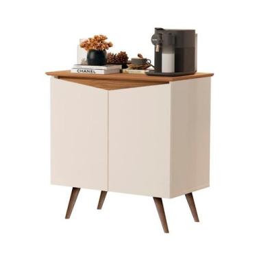 Imagem de Buffet aparador Enc. fechado 2 Portas close retrô cor Off white com Na