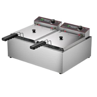 Imagem de Fritadeira industrial 10 litros frce10 inox metalcubas, 220V