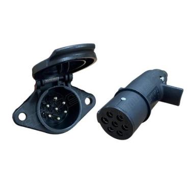 Imagem de Tomada Eletrica Caminhao Carreta Macho Femea 7 Polos Nylon - MIX