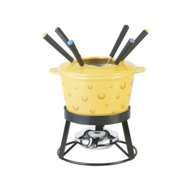 Imagem de Conjunto Raclette e Aparelho de Fondue Cerâmica - Hauskraft Amarelo La