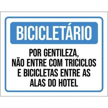 Imagem de Kit 5 Placa Bicicletário Entre Triciclos Bicicletas36X46 - Sinalizo