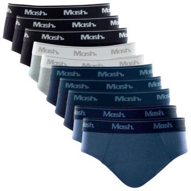 Imagem de Kit 10 Cueca Slip Algodão Cotton Infantil Menino Elástico Mash, Sortid