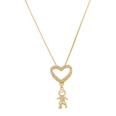 Imagem de Colar Com Pingente Menino Filho Banho De Ouro - Jhulias Joias E Semi J