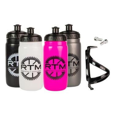 Imagem de Garrafa Caramanhola 560ml Bike Rtm Squeeze Água C Suporte Cor Branco, 