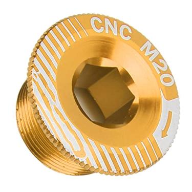 Imagem de VGEBY Parafusos de braço de manivela de bicicleta, parafuso de fixação de manivela M20 de liga de alumínio (capa de manivela M20 dourado)