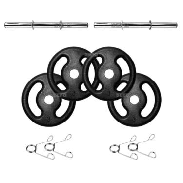 Imagem de CIUZE Kit Completo de Musculação 12kg com 2 Barras de 40cm em Metal Fosfato Preto